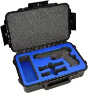 1 Pistol 2 Magazine Hard Case, DORO Gun Case with Mycasebuilder Custom Foam Inse