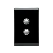 Clipsal Saturn Series Two Switch With Blue Led 20A/16Ax Espresso Black - 4062PBL-EB