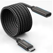 USB C Extension Cable 10FT, C Extender Cord Male to Female 3.2 Gery