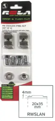Rola Drop and Turn Nut - M8 Stainless Steel Roof Rack Accessories RWSLAN