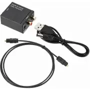 Digital To Analog Audio Converter Optical To RCA Audio Switch Box Coaxial Toslink AV Switch Selector Box, Black