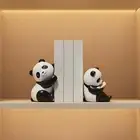 Panda Bookends Cute Animal Statuettes Sculptures for Desktop Shelf Bedside