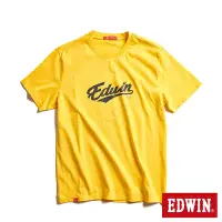 在飛比找Yahoo奇摩購物中心優惠-EDWIN 網路獨家 復古可樂字形短袖T恤-中性-亮黃色