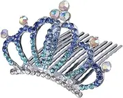 [Minkissy] Crystal Tiara for Girls Crystal Crown Girls Crown Headband Girls Kids Crown Comb Mermaid Headband Kids Crystal Headdress Princess Crown Kids Crown Kids Decor Child Wedding Jewelry