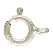 Sterling Silver 8mm Spring Ring Clasp. Connector for Jewelry. 5pcs. Large Ring