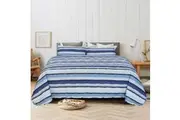 Pure Cotton Bedspread Set with extra Standard Pillowcases - Ocean