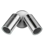 Brilliant Stainless Steel Coolum Exterior 2 Head Wall Light