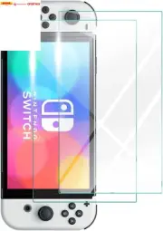 [2 Pack] Tempered Glass Screen Protector Compatible with Nintendo Switch OLED M