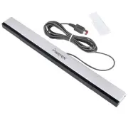 New Wired Infrared Ray Sensor Bar for Nintendo Wii Wii U Black with Silver US