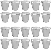 Binxind 20Pcs Five-Petaled Flower Shape Aluminium Alloy Egg Tarts Molds Mousse Cake Mold DIY Jelly Pudding Moulds