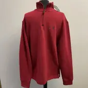 NWT Polo Ralph Lauren Men’s 1/4 Zip Pullover Red Sweater Long Sleeve Medium