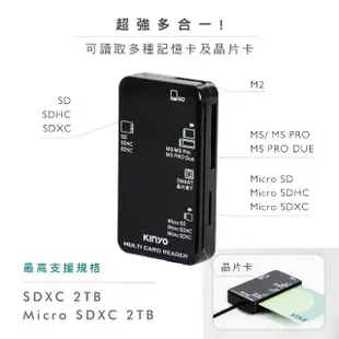 【KINYO】KCR-6250 多合一晶片讀卡機15CM(USB)