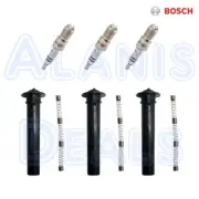 Set of 3 Motorcraft Spark Plugs SP479 + 3 ADP Coil Boots For Ford Mazda (for: Mazda)