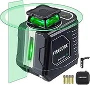 Firecore Laser Level 360 Self Leveling, Green 360° Cross Line Laser Level, Lazer Leveler Tool for Picture Hanging Wall Construction, Battery, Magnetic Bracket&Carry Pouch Included