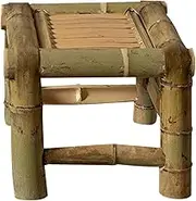GOOHOCHY Home Retro Bamboo Stool Vintage Weaving Stool for Room and Bathroom Natural Material Without Paint Sturdy Design for Relaxation and Decoration Height