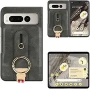 Compatible with Google Pixel Fold 5G G9FPL Cover,2 in 1 (PU Leather + Shell) Wrist Strap Camera Protection Shockproof Phone Case Green