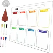 SEWACC 1 Dry Erase Planner Board Erasable Schedule Board for Fridge with Markers Accessories Whiteboard for Organizing Reminders