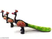 Space Arts Decor Paper Mache Handcrafted Set of 3 Peacock Showpiece 13