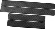 4 Sheets Carbon Fiber Door Entry Guard Stylish Sill Protector for Car Door Edges Self Adhesive Bumper Guards Scratch Kick Resistant Cost Vehicle Protection