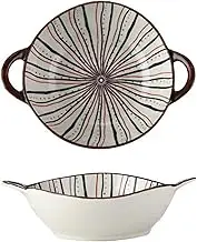 Soup Bowls with Handles Noodle Ramen Curry Bowl,Ceramic Soup Bowl,Shallow Bowl Microwave Safe,Udon Noodle Bowl,Ramen Bowl Ceramic,Pho Bowls Large-D-24x20x6.5cm,1000ml(Color:F)