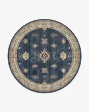 245' Round | Machine Washable Runner Rug | Kid & Pet Friendly | Indoor Rug | Verena Sapphire Rug | Ruggable