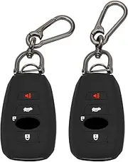 TOMALL 2 Pack for Subaru Key Fob Cover with Keychain, 4 Buttons Silicone Rubber Key Fob Case Compatible with Subaru Ascent BRZ Crosstrek Forester Legacy Impreza Outback WRX STI Car Key Cover