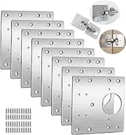 8 PCS Hinge Repair Plate,Stainless Steel Fix The Hinge Side Plate Repair Piece with Mounting Screws for Wood,Kitchen,Cabinet Door,Furniture, Shelves