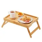 Bamboo Bed Tray Table with Foldable Legs Breakfast Laptop Desk Sofa Snack