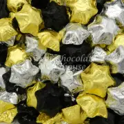 Milk Chocolate Stars - Black, Silver and Gold 5kg - 575 pieces - Made in Aust...