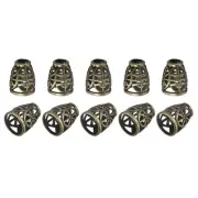 10Pcs 4.5mm Metal Bell Stopper Conical Cord Ends Lock Fastener Stopper, Bronze