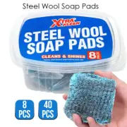 8PCS /40PCS Xtra Kleen® Steel Wool Soap Pads Heavy Duty Thick Durable