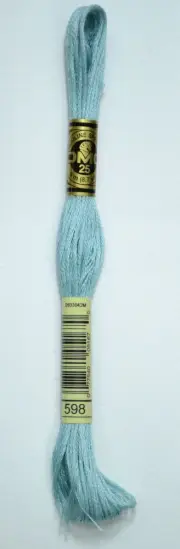DMC Stranded Cotton #598 Light Turquoise Hand Embroidery Floss 8m Skein