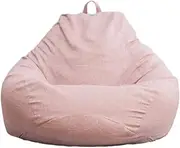 Lazy Lounger Bean Bag Sack Chair Sofa Bean Bag Soft Bean Bag Chair Cushion Dust-Proof Extra Large Bean Bag Chair Cover Home Bed(Pink M80x90cm)