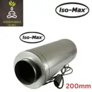Can Fan Isomax 200mm 870 m3/h 3 Speed Control Max Fan | Hydroponics Guru