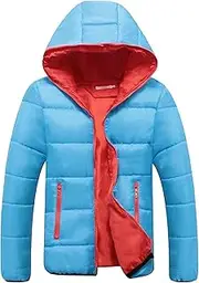 [JEShifangjiusu] Men's Regular-Fit Zipper Down Jacket Fashion Lightweight Parka Windproof Coat, Sky blue, m