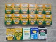 Lot 17 Crayola dustless chalk anti dust vintage Binney Smith France 1401 1402