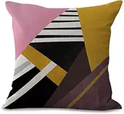 Cushion covers Cushion Covers 45 x 45cm Dark Blue Gold Cushion Covers Invisible Zipper Sofa Cushions Outdoor Cushions Garden Cushions Decorative Pillows Square Pillow Covers(Yellow Brown Geometry,(50x
