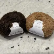 DollyMo Boucle Mohair Wool Blend Dark Brown Caramel Yarn Ball New Dolly Mo
