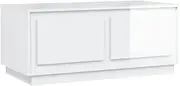 vidaXL Elegant Modern High Gloss White Coffee Table with Storage - Engineered Wood, Easy to Clean, Durable
