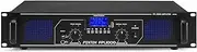 Fenton FPL1000 Digital Amplifier, Built-in Bluetooth Wireless Technology, MP3, USB and SD Entries, RCA Inputs, 3.5 mm Jack Plug, Blue LEDs on Front, Perfect for DJ, Home and Business