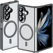 [Fin2feel] for Samsung Galaxy Z Fold 7 Case, [Compatible with MagSafe][Slim Fit], Magnetic Charing Translucent Matte Back Shockproof Phone Case for Z Fold 7,Gray