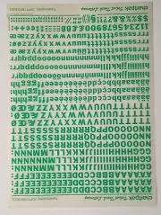 Chartpak Velvet Touch Lettering Franklin Gothic 30pt/M10 30CL Green Rub On