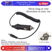 12V cigarette plug power charger Minelab GPX6000 Gold Monster SDC Batteries