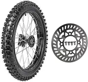 YC Yier 70/100-17 Dirt Bike Tire 17" Inch 70/100-17 (2.75x17) 1.6x17 Front Wheel Tire Rim and Inner tube with 15mm Bearing for 110cc 125cc 150cc Pit Bike Apollo DB27 RFZ TaoTao SSR with Brake Rotor