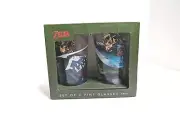 Nintendo The Legend of Zelda Link Graphic 16oz Pint Drinking Glass Set of 2 NEW