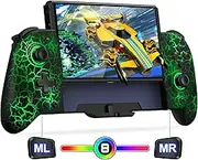Mocagen Switch Controller Games with Handheld Mode, Wireless Swtich Pro Controller for Nintendo Switch/OLED with Marco Buttons/Big Grip/Turbo/Hall Effect Joystick & Trigger