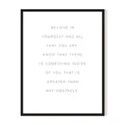 Believe Framed Printed Wall Art - Black