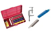 Lansky Professional Sharpening System + C-Clamp Mount + Medium Serrated Hone + Lansky Super Sapphire Hone Bundle