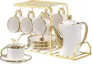 Bb Billionth Barrel 6 Pcs European Style Mugs Fashion Arabic Ceramic Coffee Cup With Handle Tray Coffee Cup Set