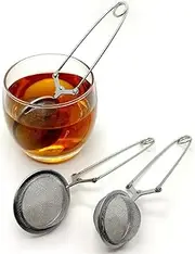 Dorischen 2 Pack Snap Ball Tea Strainer with Handle Stainless Steel Mesh Ball Tea Strainer for Loose Leaf Tea and Mulling Spices Perfect Pincer Tea Ball Tea Infuser Ball Infuser, 16.5x4.5cm